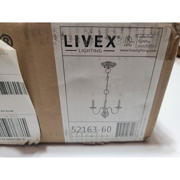 Livex Lighting 3 Light Antique White Mini Chandelier - Picture 5 of 6